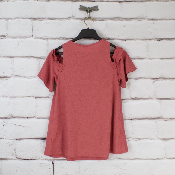 Lauren Conrad Open Shoulder Rose Shirt XS - Picture 5 of 8